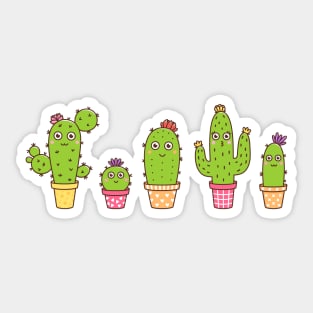 Cute flowering cactuses Sticker